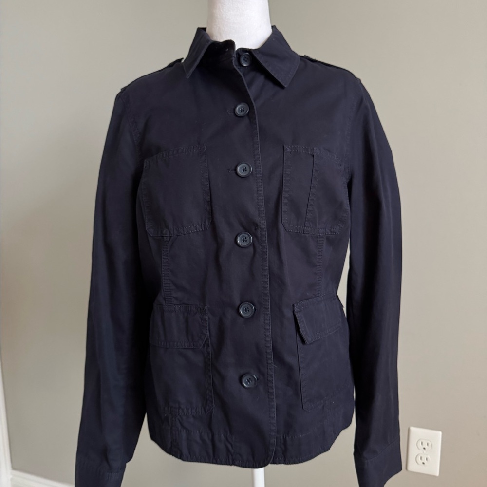Lands' End Women's Navy Blue Utility Jacket